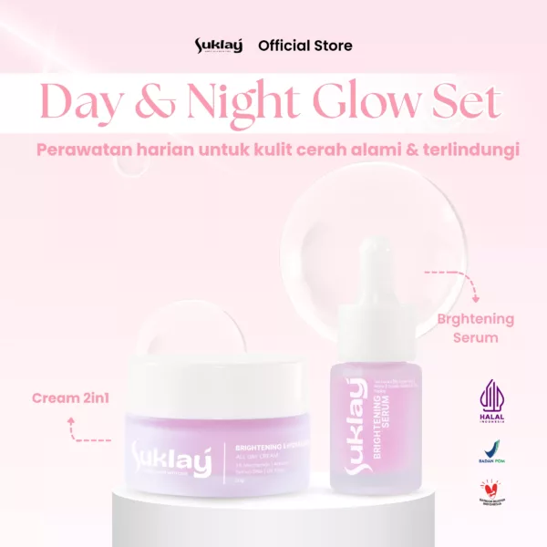 Suklay Serum Brightening & Cream 2in1 | Niacinamide, Arbutin, Salmon DNA, UV Filter | Mencerahkan, Memudarkan Flek, Melembapkan Kulit