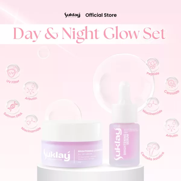 Suklay Serum Brightening & Cream 2in1 | Niacinamide, Arbutin, Salmon DNA, UV Filter | Mencerahkan, Memudarkan Flek, Melembapkan Kulit