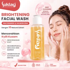 Suklay Facial Wash Sabun Pencerah Wajah Niacinamide, Salmon DNA & 10 Natural Extract