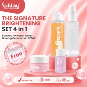 SUKLAY The Signature Brightening 4in1 Suklay Brightening Skincare Paket 4 Set ( Face Wash + Toner + Serum + Cream 2in1 )