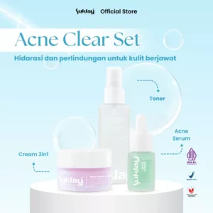 Suklay Spotless Glow Pack 3 in 1 - Acne Serum, Brightening Toner, Cream 2in1 | Niacinamide, Salicylic Acid, Ceramide, Hyaluronic Acid