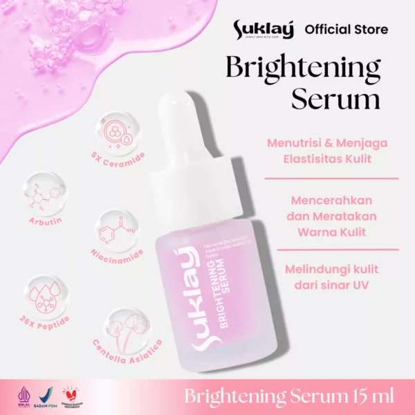 Suklay Serum Brightening – Glowing Mencerahkan Niacinamide, Arbutin, 5X Ceramide, Peptide, Centella