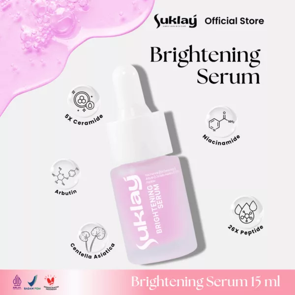 Suklay Serum Brightening – Glowing Mencerahkan Niacinamide, Arbutin, 5X Ceramide, Peptide, Centella