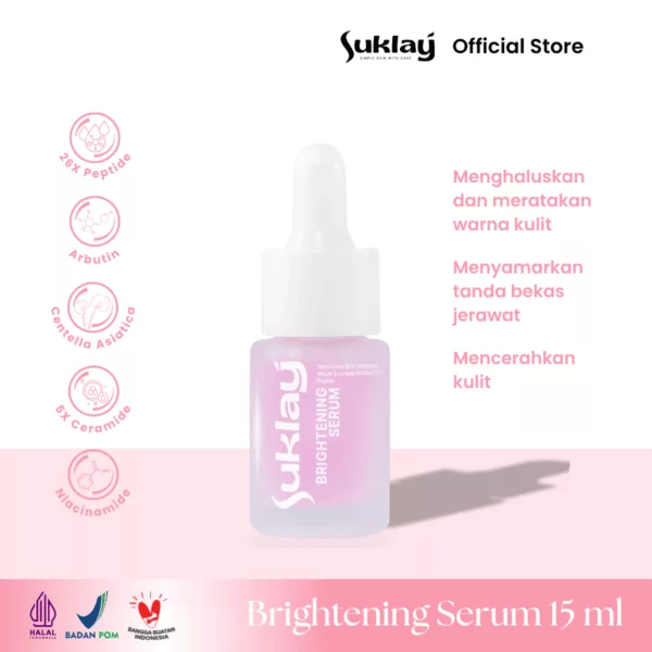 Suklay Serum Brightening – Glowing Mencerahkan Niacinamide, Arbutin, 5X Ceramide, Peptide, Centella