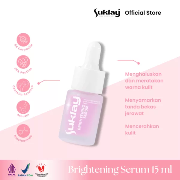 Suklay Serum Brightening – Glowing Mencerahkan Niacinamide, Arbutin, 5X Ceramide, Peptide, Centella
