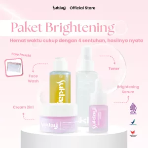 Suklay Brightening Skincare Paket 4 Set ( Face Wash + Toner + Serum + Cream 2in1 )