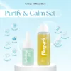 Suklay Paket 2 in 1 Purify & Calm Set – Salmon DNA, Niacinamide, Tea Tree | Redakan Jerawat & Flek | 100ml + 15ml