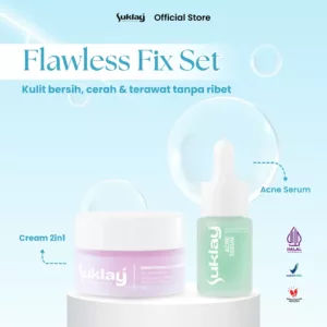 Suklay Flawless Fix 2in1 Acne Serum & Brightening Cream | Niacinamide, Arbutin, Salicylic Acid, UV Filter | Atasi Jerawat, Mencerahkan