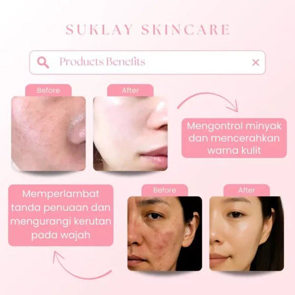 Suklay Glow Balance 2 in 1 Brightening Serum & Face Wash | Niacinamide, Ceramide, Salmon DNA, Peptide | Mencerahkan, Mengurangi Kerutan