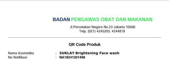 BPOM Face Wash Brightening