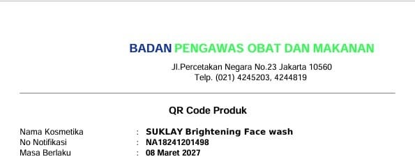 BPOM Face Wash Brightening