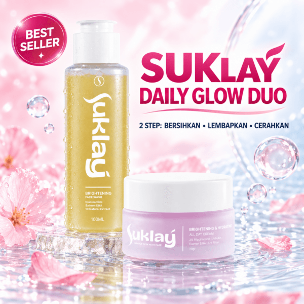 SUKLAY Daily Glow Duo – Paket Face Wash & Moisturizer Brightening Hydrating | Skincare 2 Step