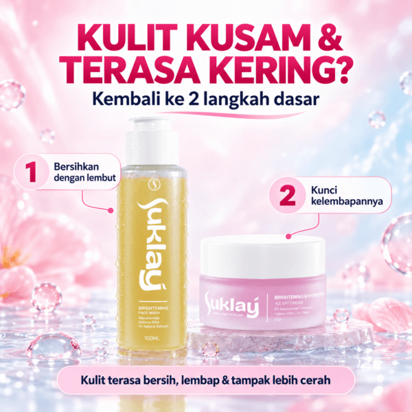 SUKLAY Daily Glow Duo – Paket Face Wash & Moisturizer Brightening Hydrating | Skincare 2 Step